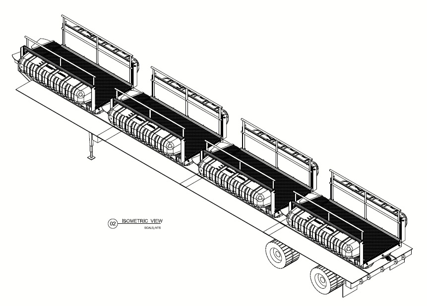HEAVY LIFT PIVOT WALKWAY 14M FOLDED ON TRUCK