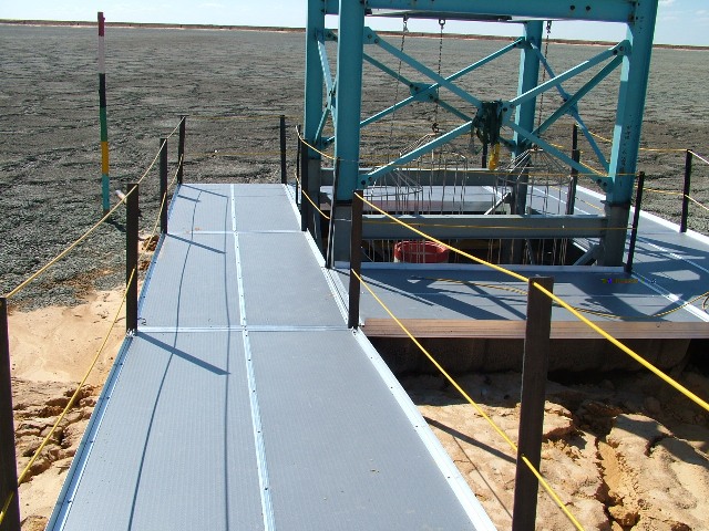 penstock platform on tailings dam